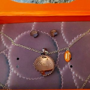 Reese's PB Cup Boxed Necklace Earrings Gift Box